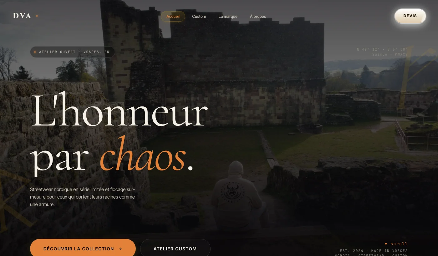 Site DVAcustom réalisé par Spinga