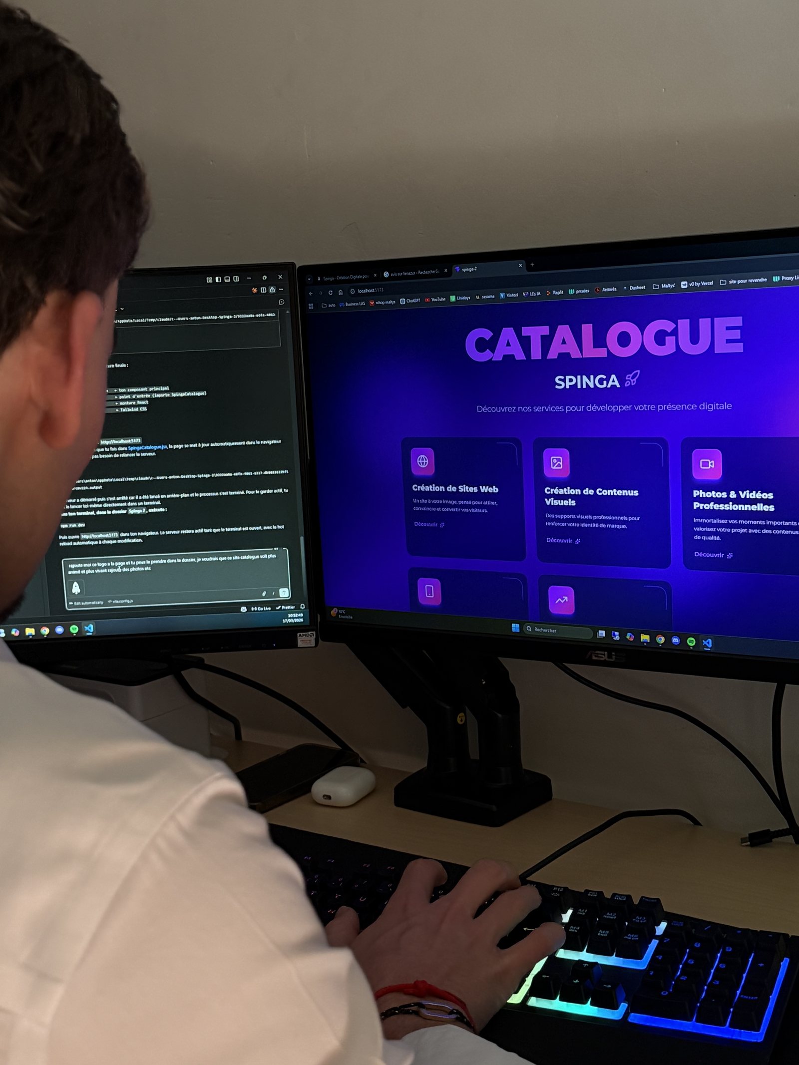 L'équipe Spinga au travail sur un projet client