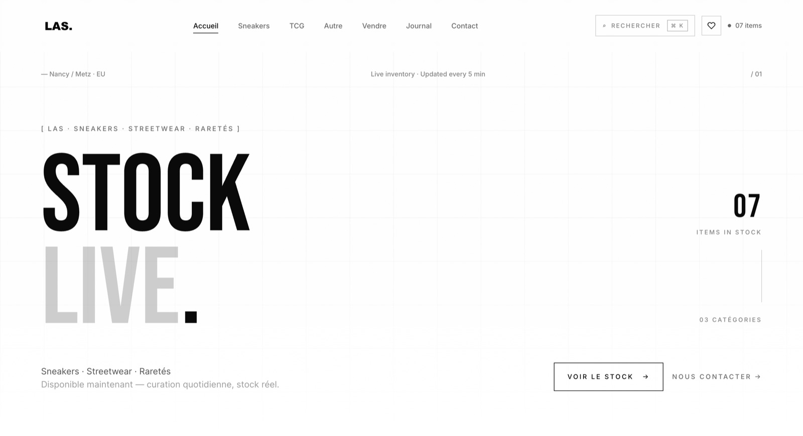 LAS Sneakers — site e-commerce